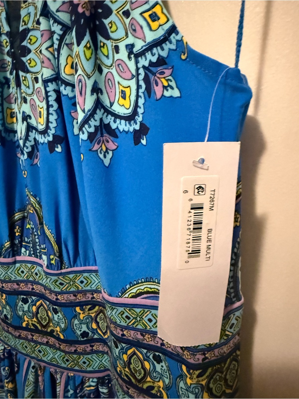 London Times Paisley Halter Maxi Dress Blue Turquoise Size 6 NWT - Picture 4 of 7